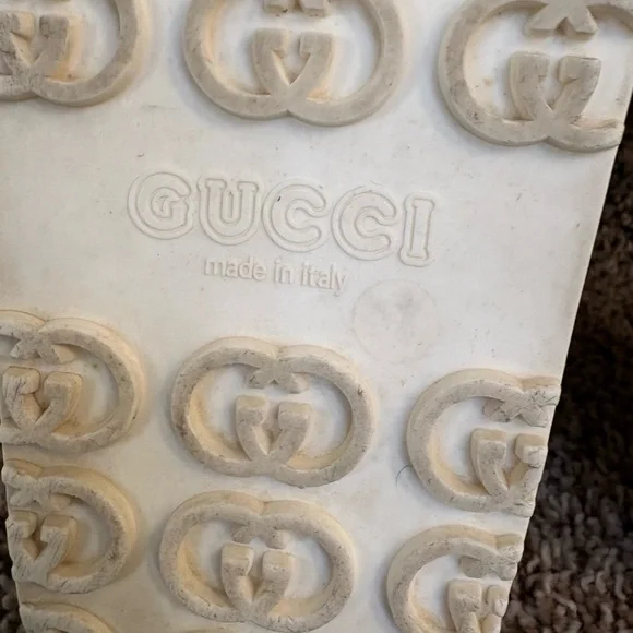 Gucci GG Women's Cream Platform Rubber Slides - Picture 13 of 15